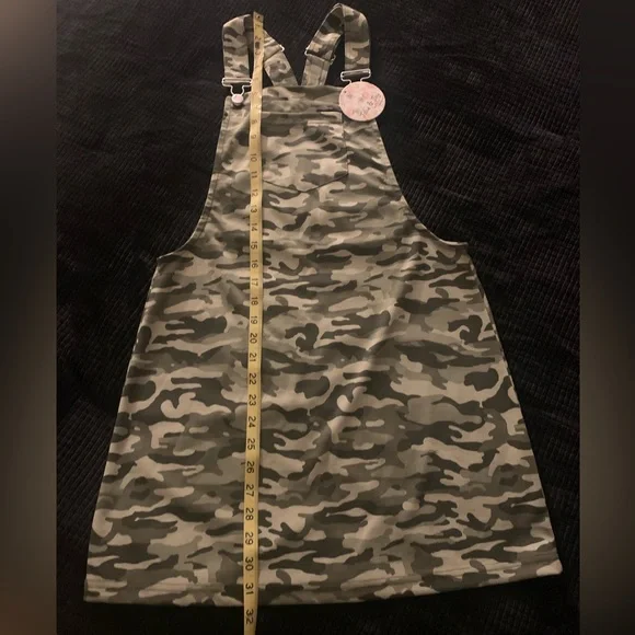 Jolie and Joy by FCT green camouflage overalls dress size medium juniors NWT - Picture 5 of 11